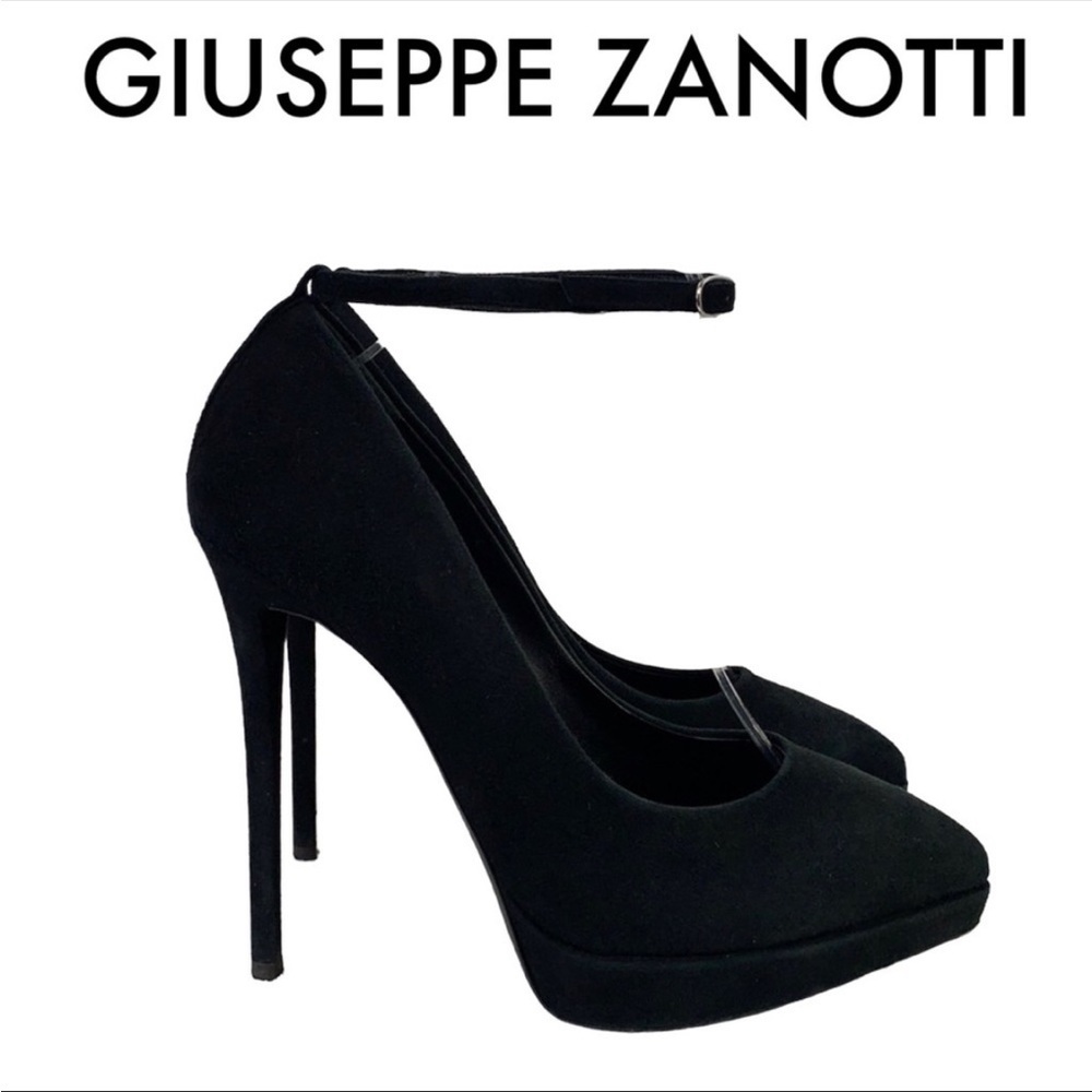 GIUSEPPE ZANOTTI BLACK SUEDE HEELS SIZE 9 / 39